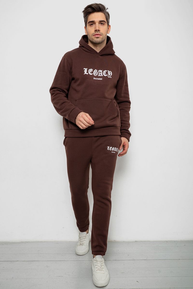 Спортивний костюм чоловічий на флісі, колір шоколадний, 238R57046