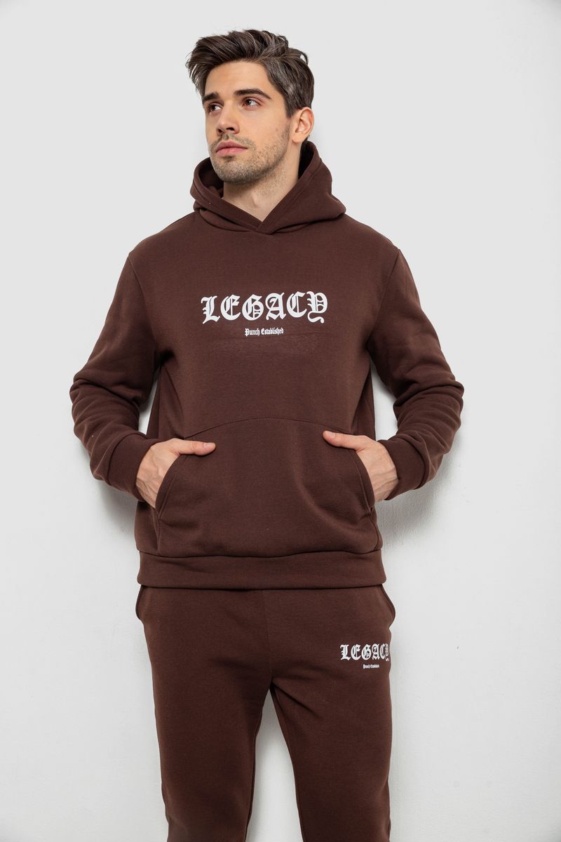 Спортивний костюм чоловічий на флісі, колір шоколадний, 238R57046