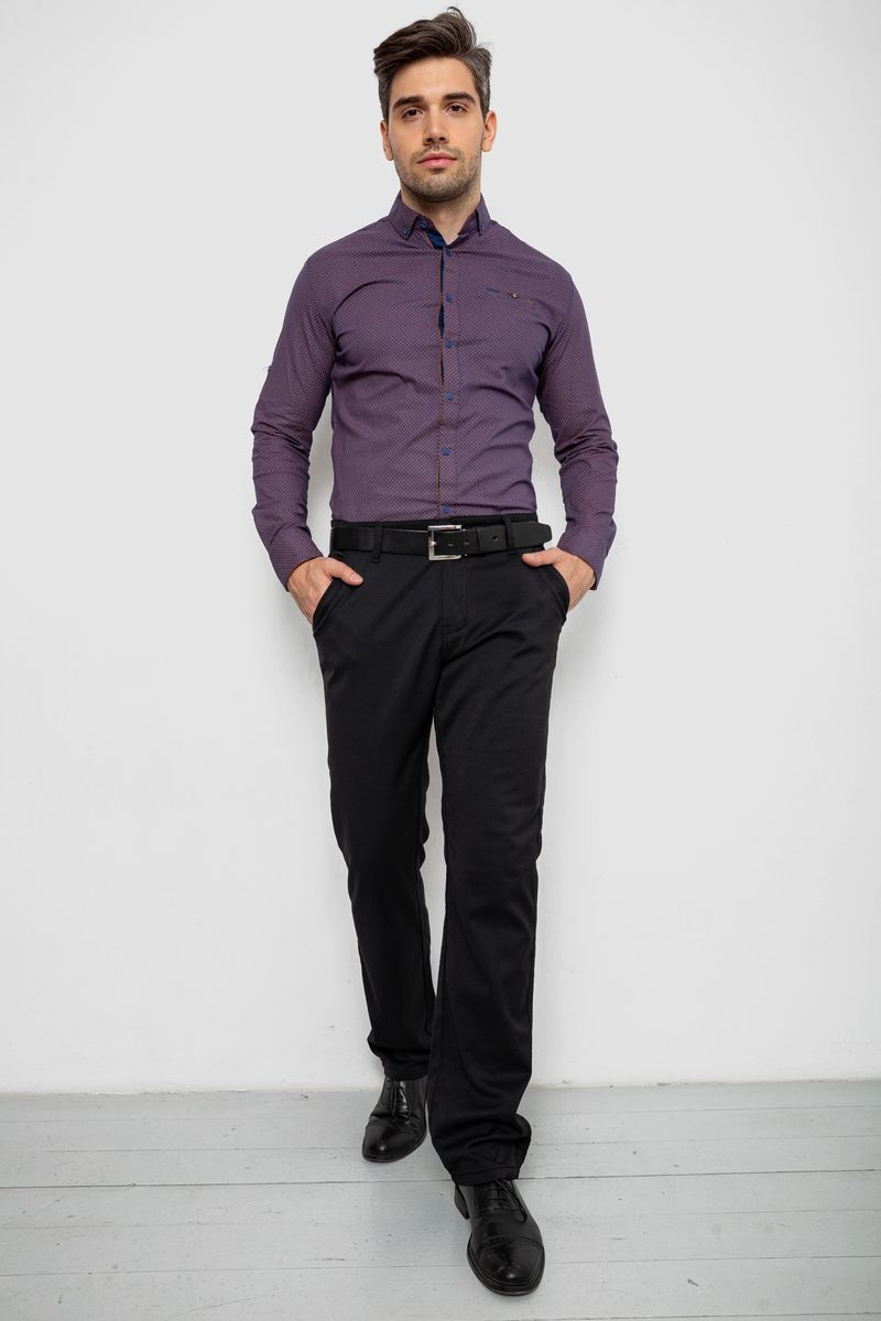 Сорочка чоловіча з принтом, колір синій, 214R16286