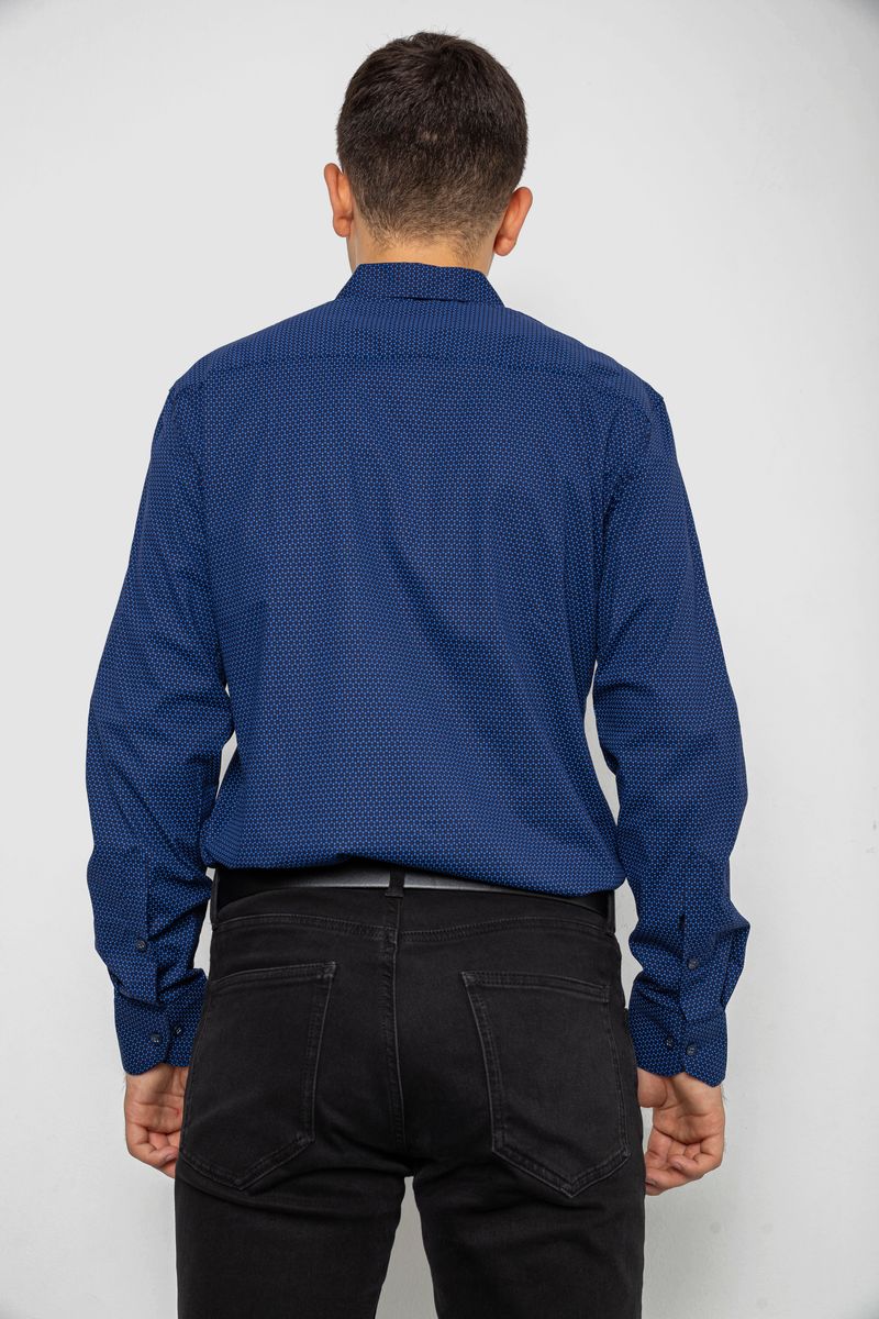 Сорочка чоловіча з принтом, колір темно-синій, 214R7402 - Зображення 4