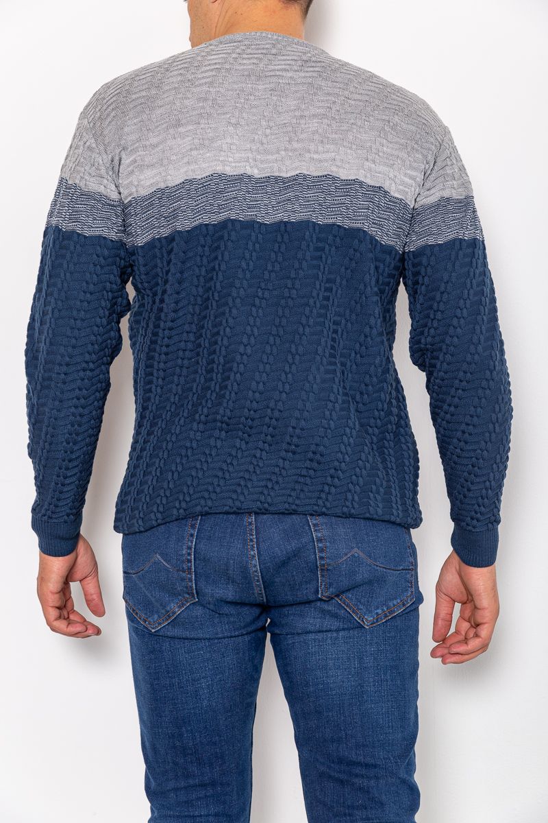 Светр чоловічий, колір сіро-синій, 161R677 - Зображення 3
