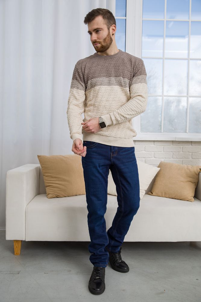 Светр чоловічий, колір бежево-молочний, 161R677