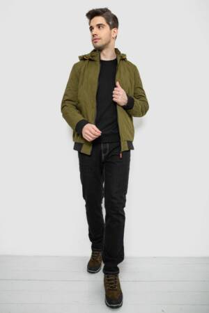 Куртка чоловіча демісезонна з капюшоном, колір хакі, 244RL-9882AL