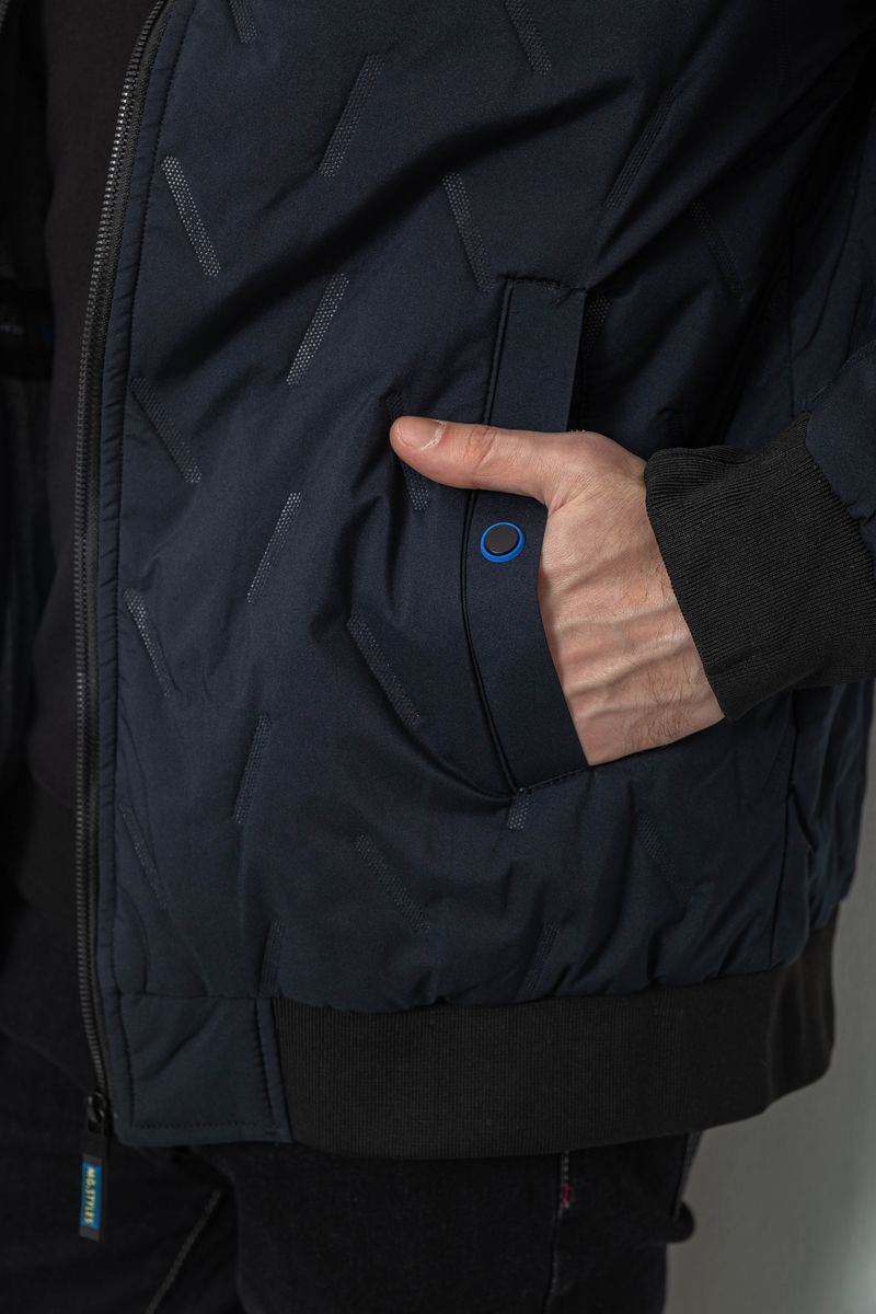 Куртка чоловіча демісезонна з капюшоном, колір синій, 244RL-9882AL - Зображення 6