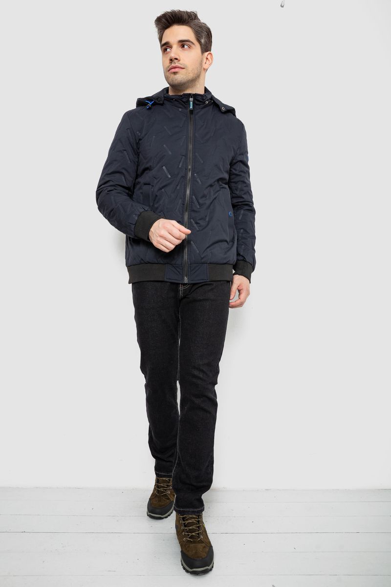 Куртка чоловіча демісезонна з капюшоном, колір синій, 244RL-9882AL