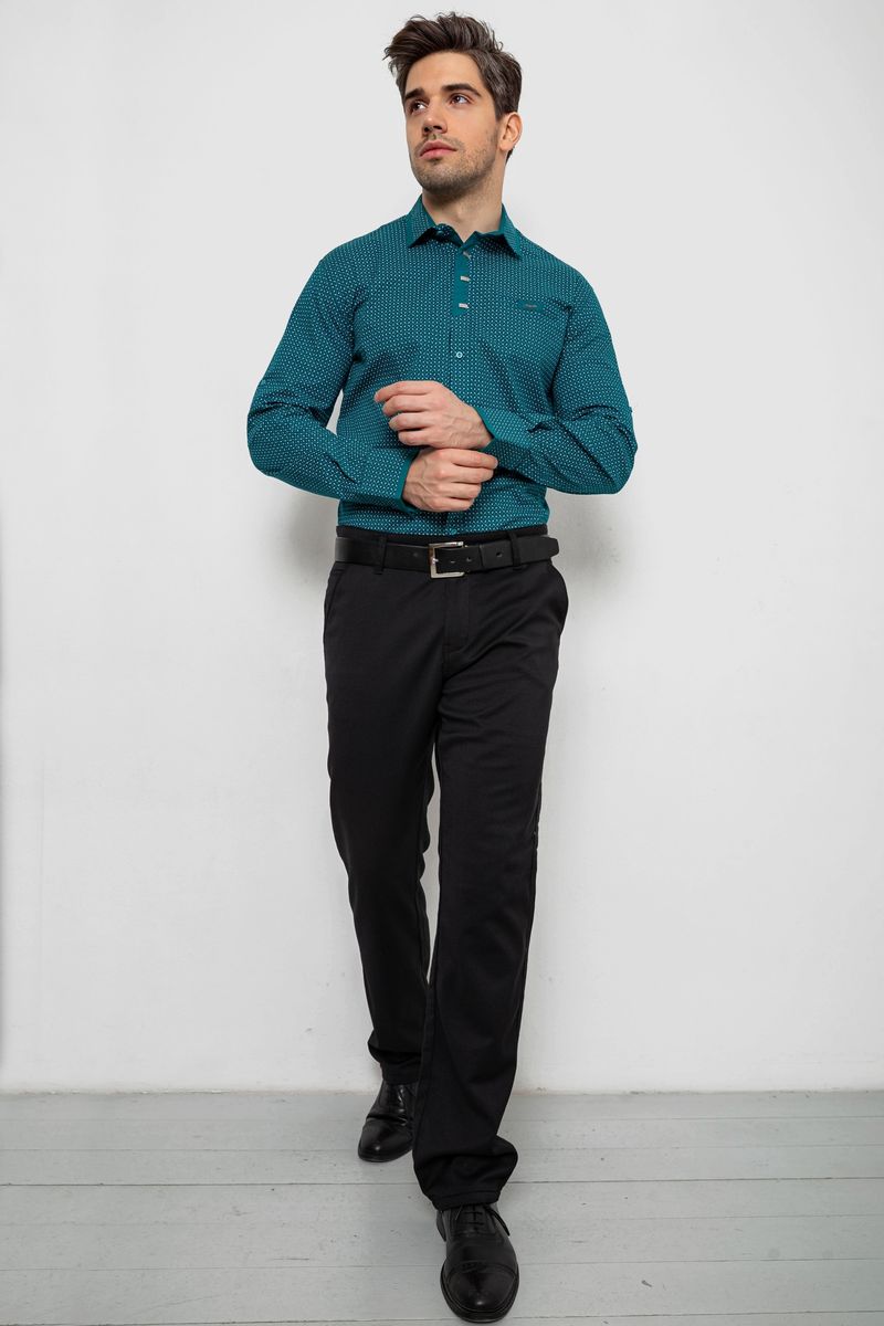 Сорочка чоловіча з принтом, колір зелений, 214R7467