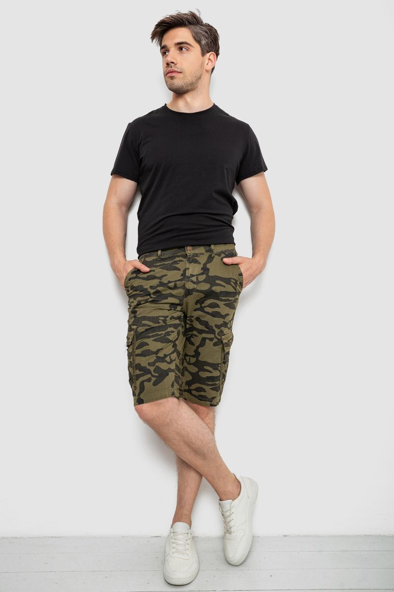 Шорти чоловічі мілітарі, колір мілітарі, 244R108-10