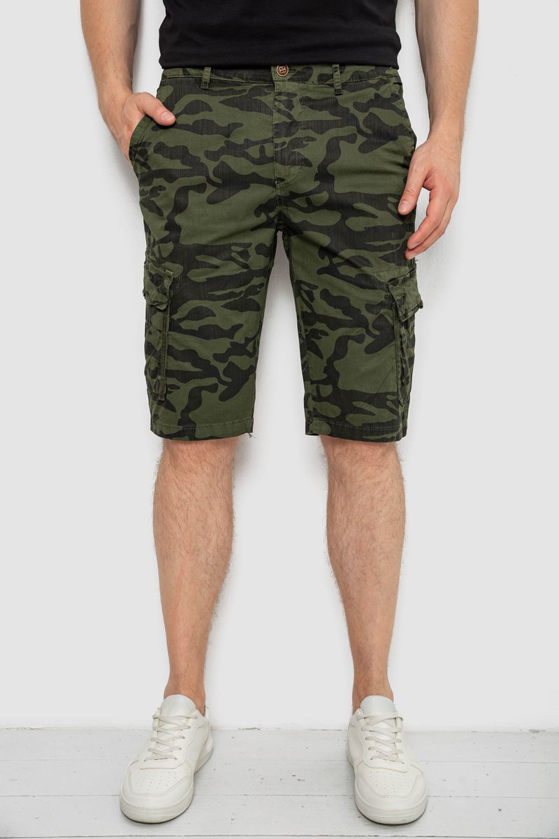 Шорти чоловічі мілітарі, колір зелений, 244R108-10