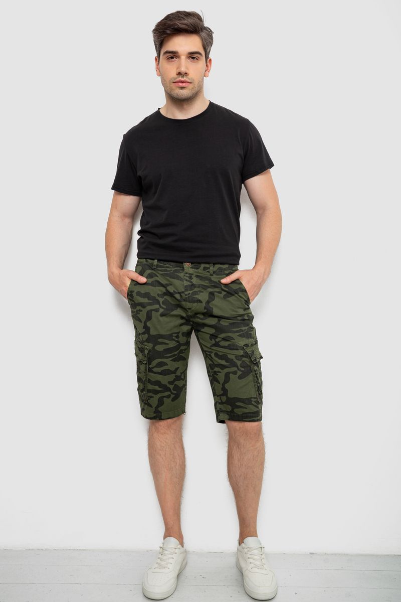 Шорти чоловічі мілітарі, колір зелений, 244R108-10