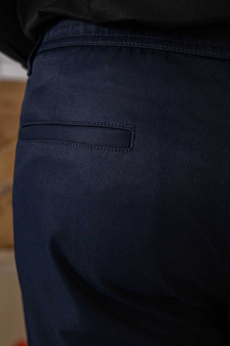 Штани чоловічі класичні однотонні, колір синій, 157RU02-015 - Зображення 4
