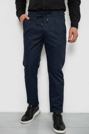 Штани чоловічі класичні однотонні, колір синій, 157RU02-015