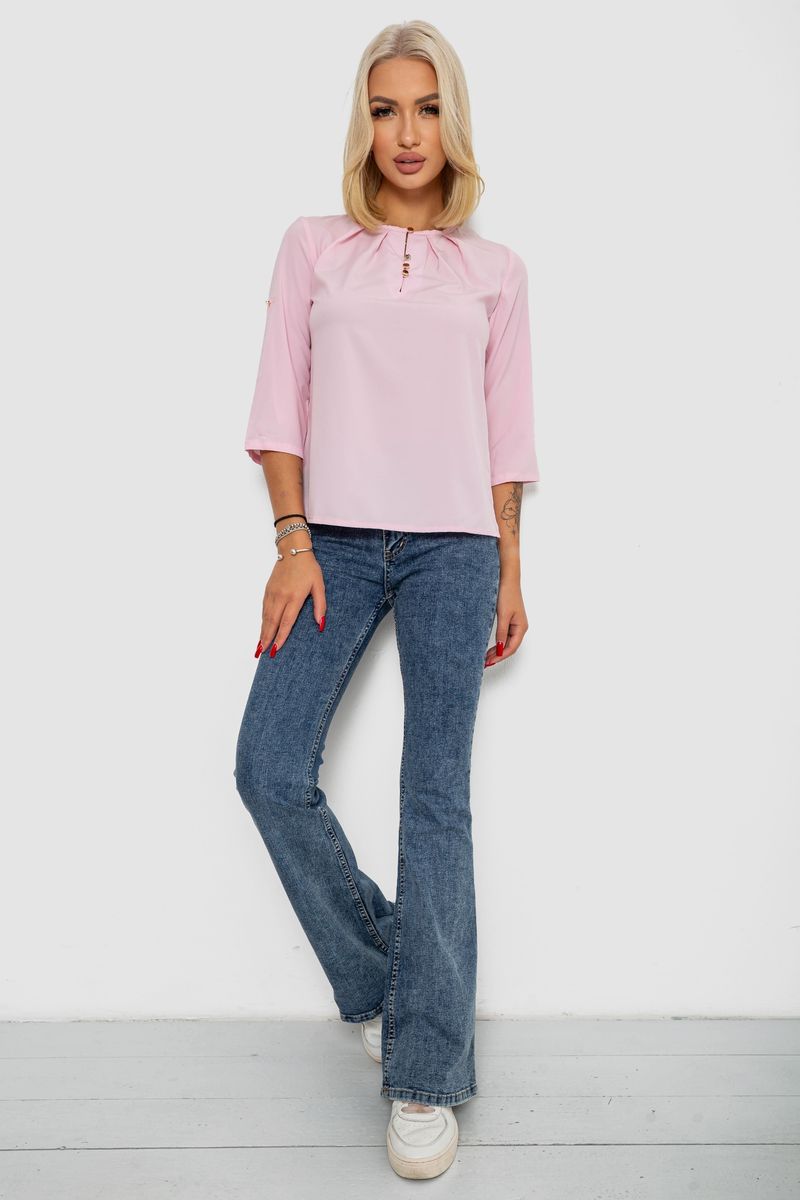 Блуза однотонна, колір рожевий, 230R1121-1