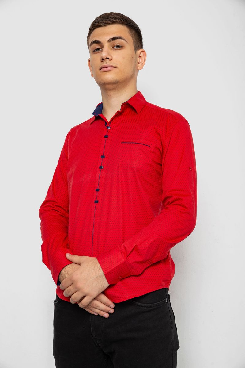 Сорочка чоловіча з принтом, колір червоний, 214R7034 - Зображення 3