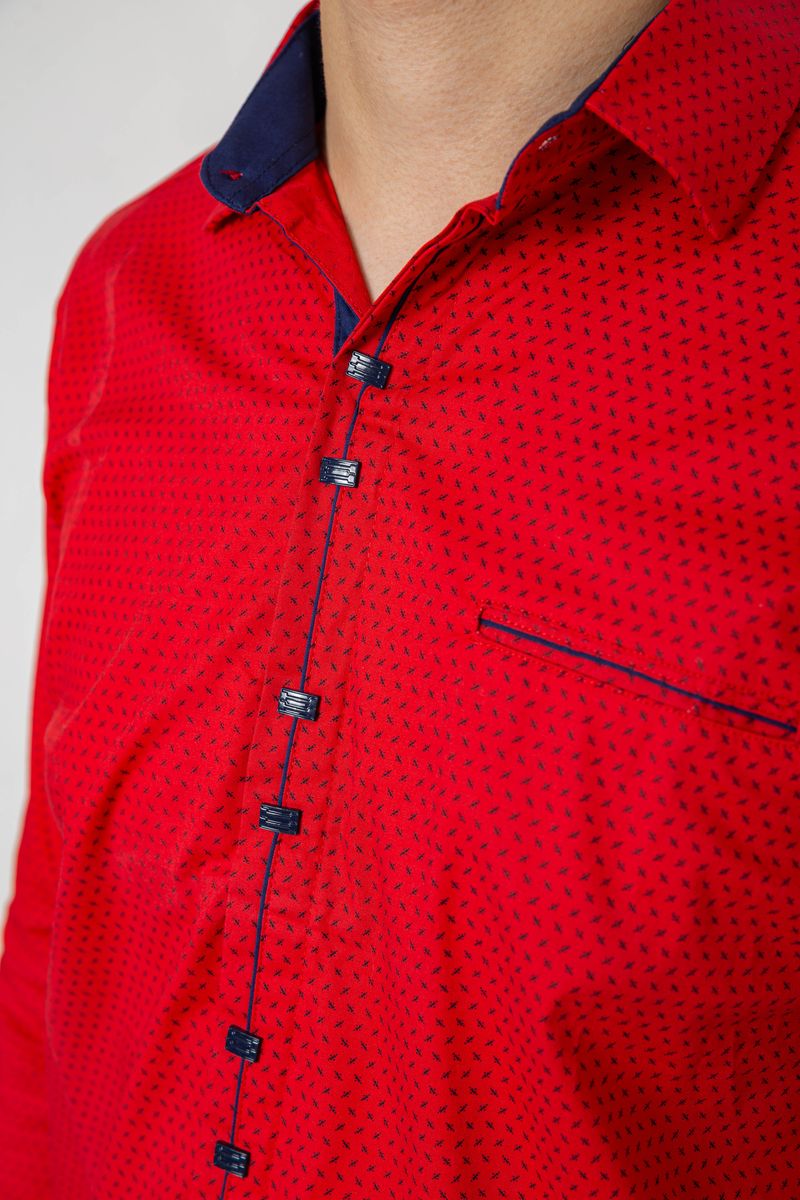 Сорочка чоловіча з принтом, колір червоний, 214R7034 - Зображення 5
