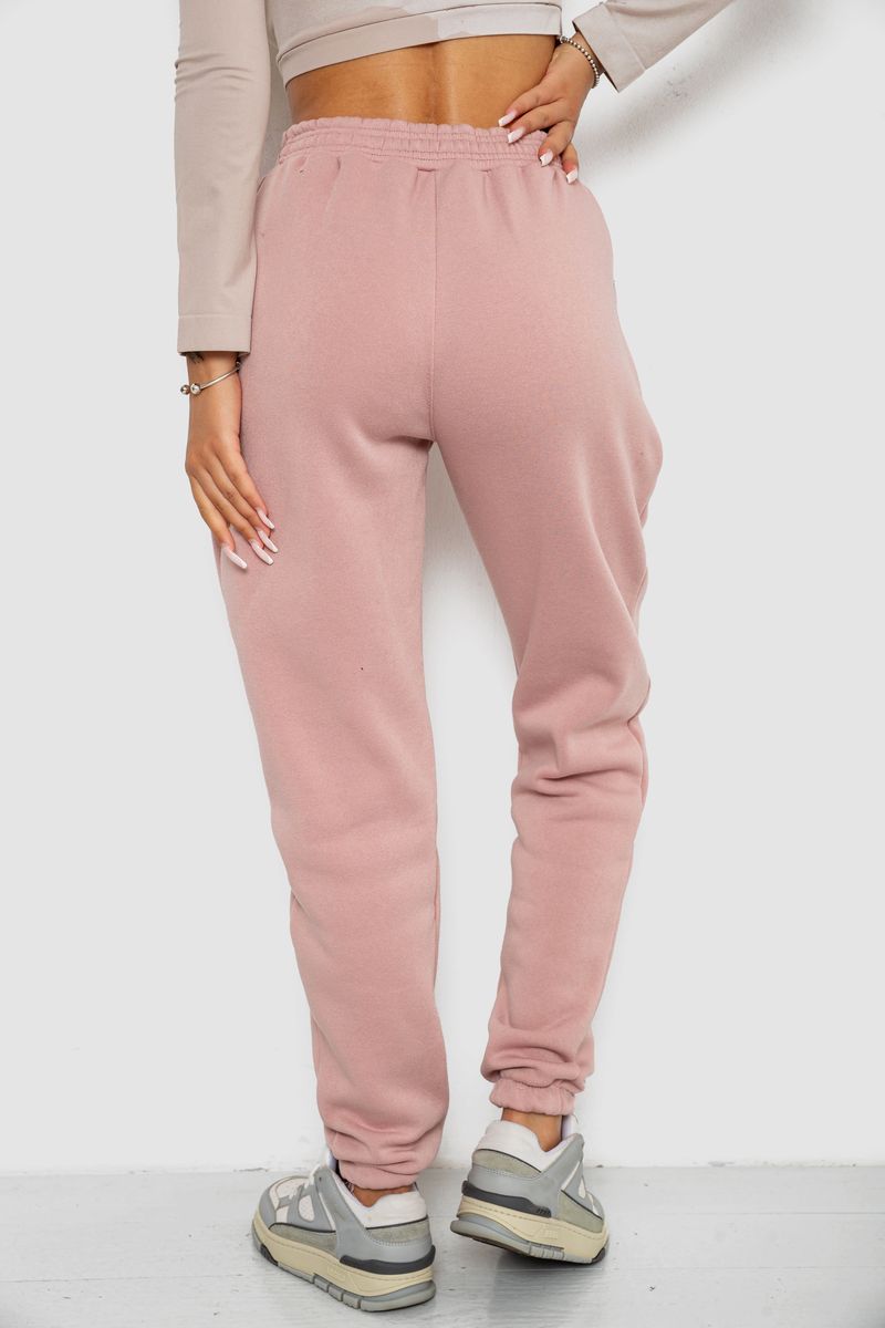 Спортивні штани жіночі на флісі, колір пудровий, 238R57828 - Зображення 4