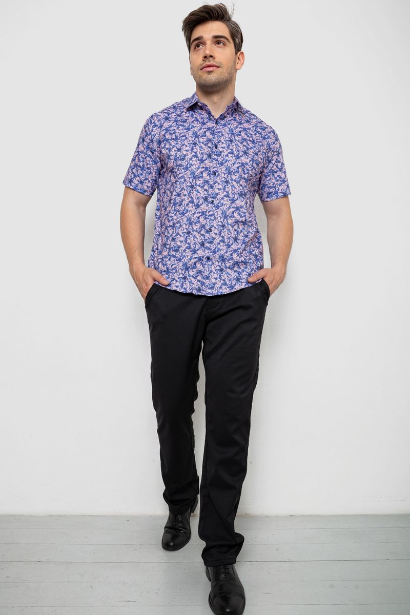 Сорочка чоловіча з принтом, колір бузковий, 214R7341