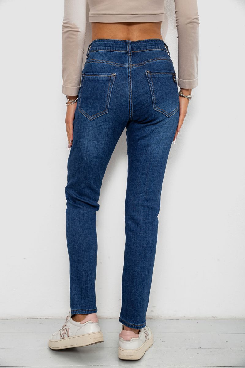 Джинси жіночі на флісі, колір синій, 244RVE952 - Зображення 4