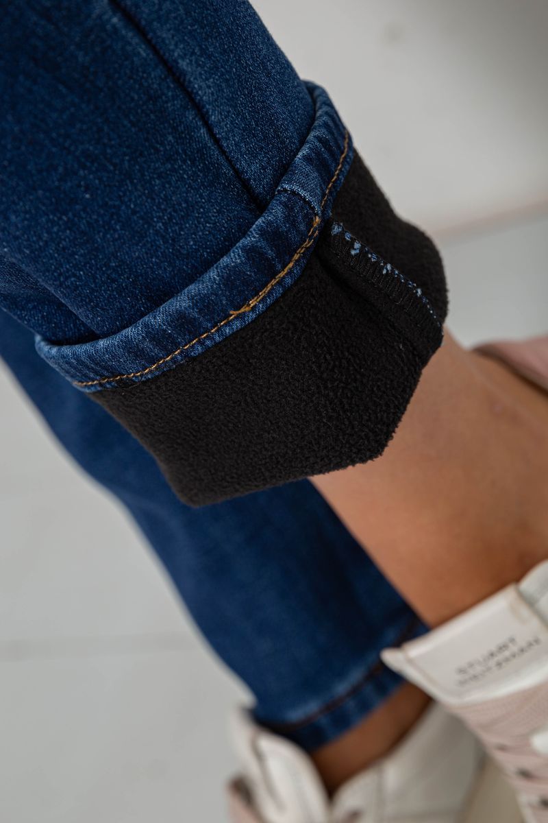 Джинси жіночі на флісі, колір синій, 244RVE952 - Зображення 6