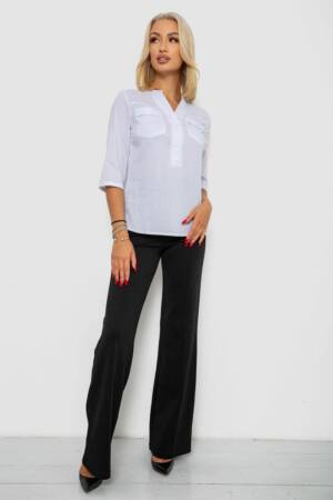 Блуза однотонна, колір білий, 230RP-96-1