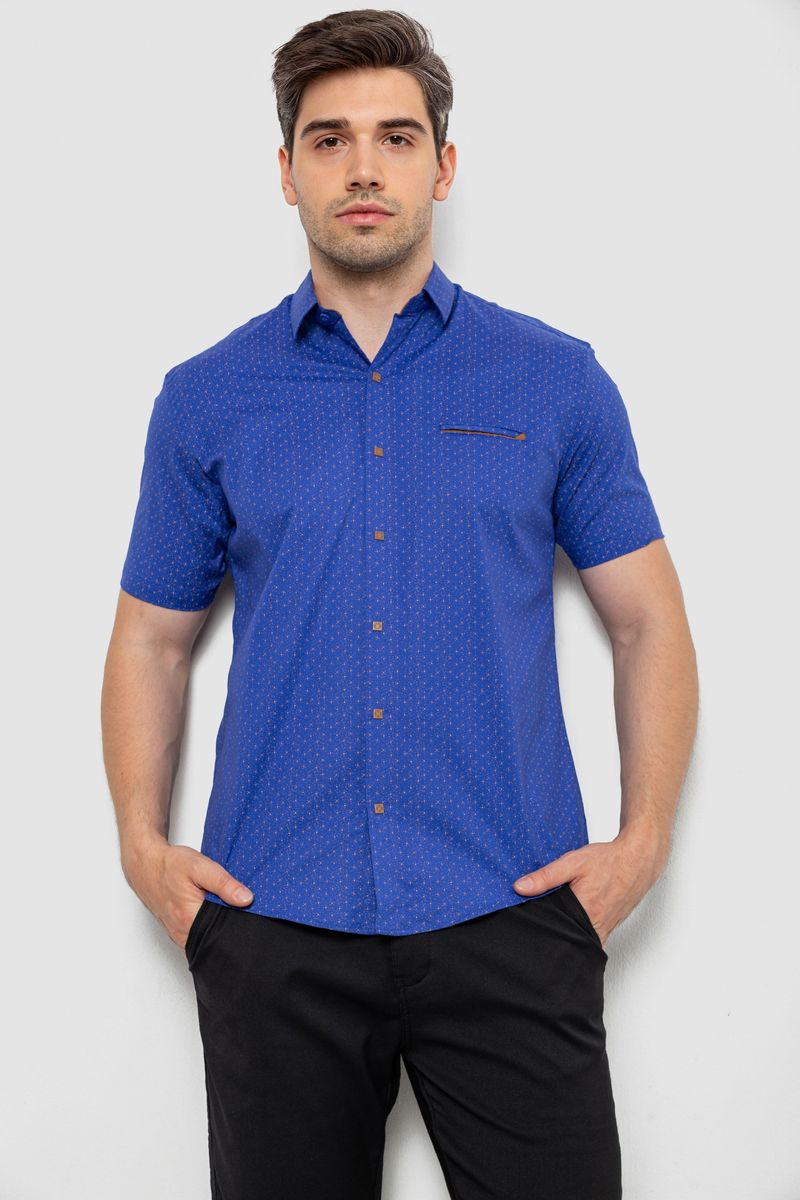 Сорочка чоловіча з принтом, колір електрик, 214R7332