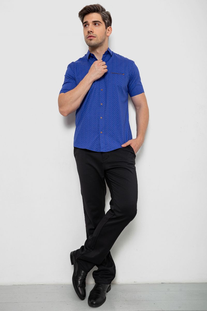 Сорочка чоловіча з принтом, колір електрик, 214R7332