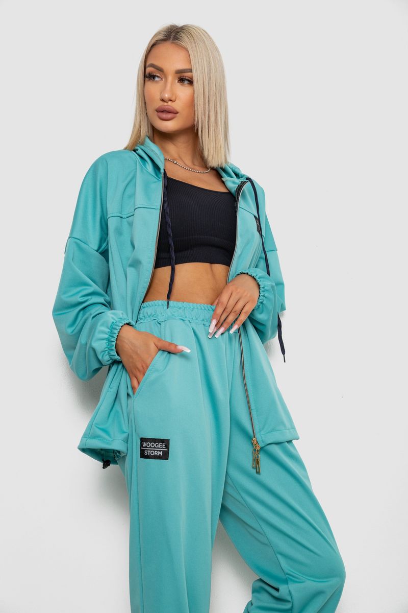 Спортивний костюм жіночий, колір бірюзовий, 238R114-1 - Зображення 3