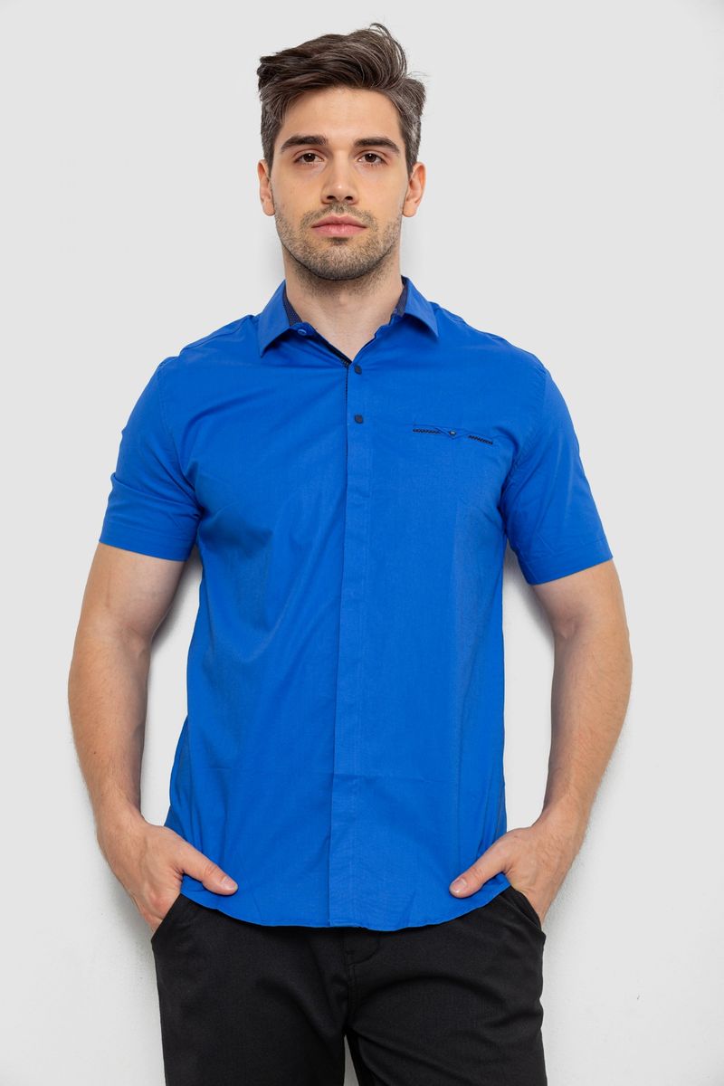 Сорочка чоловіча класична, колір електрик, 214R7116-1