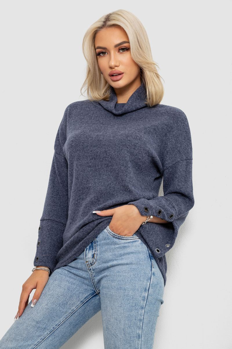 Гольф жіночий, колір джинс, 257R111 - Зображення 3