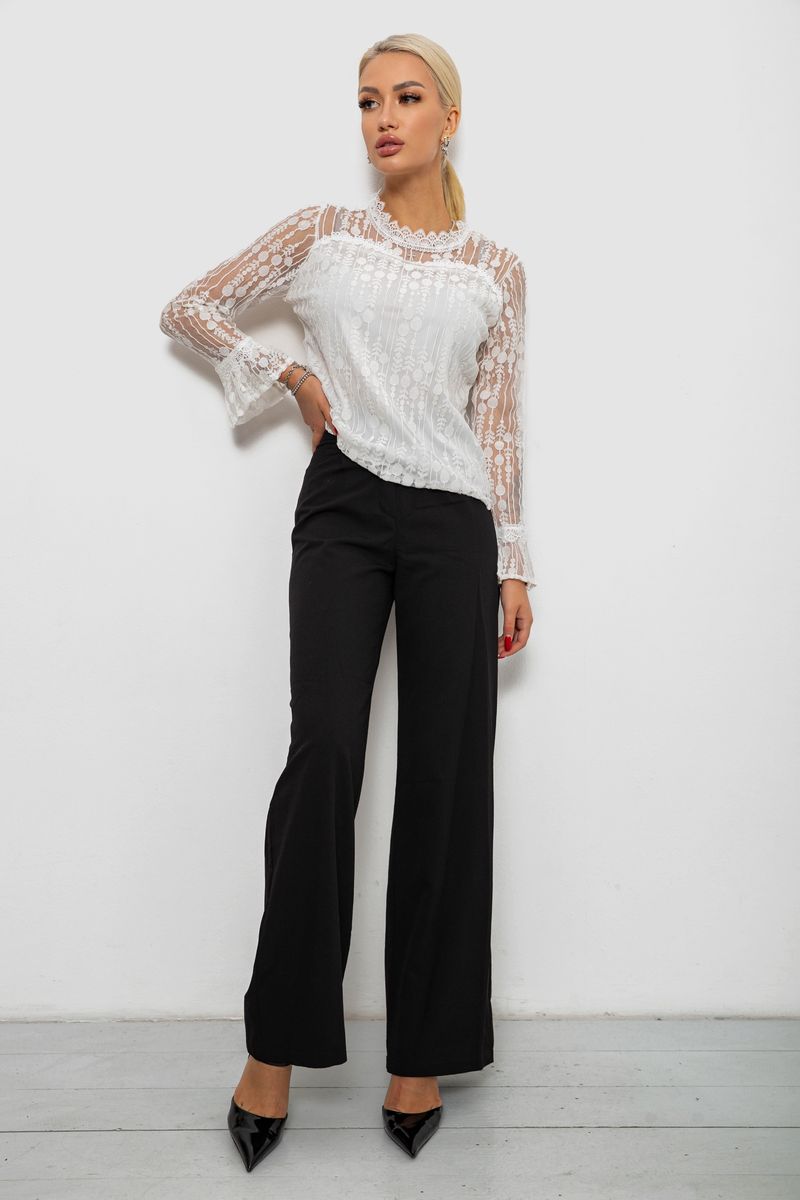 Блуза жіноча класична гіпюрова, колір молочний, 204R156