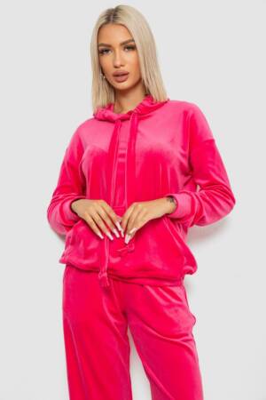 Спортивний костюм жіночий велюровий вільного крою, колір рожевий, 241R2001-20
