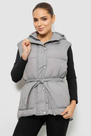 Жилет жіночий з капюшоном, колір сірий, 207R2016