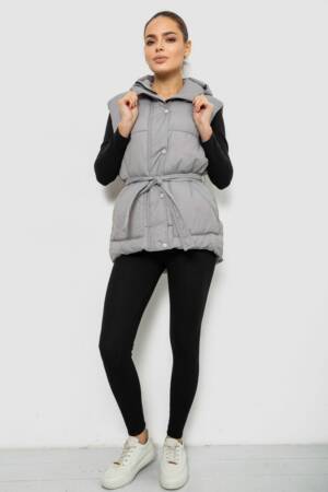 Жилет жіночий з капюшоном, колір сірий, 207R2016