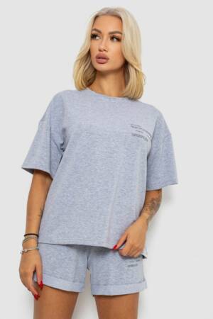 Костюм домашній жіночий з принтом, колір сірий, 230R120