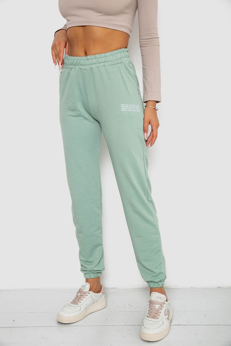 Спортивні штани жіночі, колір м'ятний, 238R5052-1 - Зображення 3