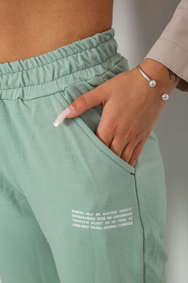 Спортивні штани жіночі, колір м'ятний, 238R5052-1 - Зображення 5
