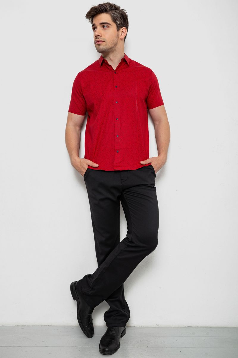 Сорочка чоловіча з принтом, колір бордовий, 214R7328