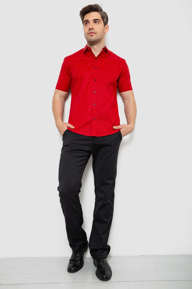 Сорочка чоловіча з принтом, колір червоний, 214R7330