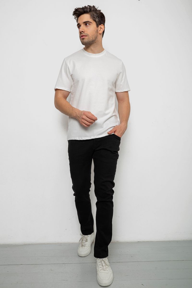 Футболка чоловіча однотонна, колір молочний, 238R155