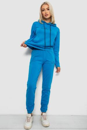 Спортивний костюм жіночий двонитка, колір джинс, 214R1419-002