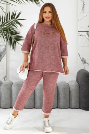 Костюм жіночий домашній, колір бордовий, 257R44