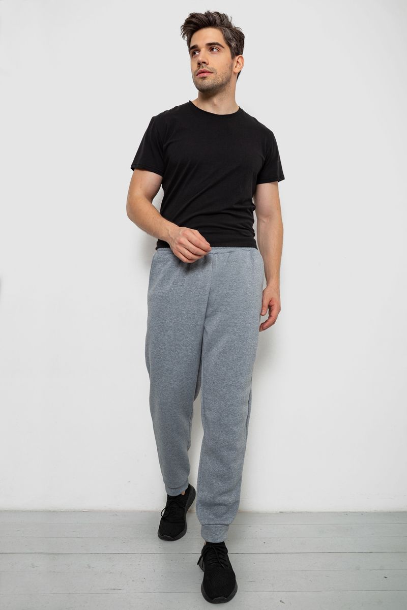 Спортивні штани чоловічі на флісі, колір сірий, 238R58641