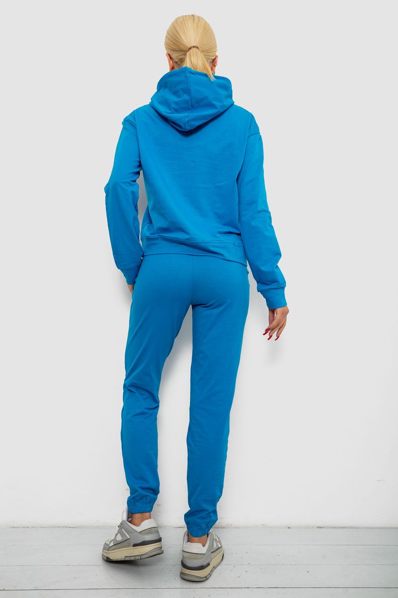 Спортивний костюм жіночий двонитка, колір джинс, 214R1419-006 - Зображення 4