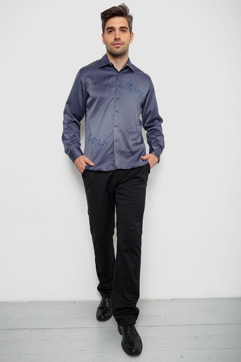 Сорочка чоловіча з принтом, колір синій, 214R5829