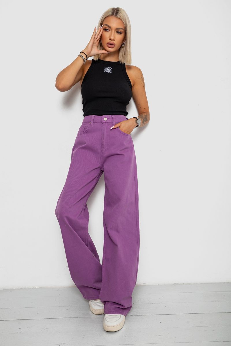 Джинси жіночі, колір фіолетовий, 250R1071-1