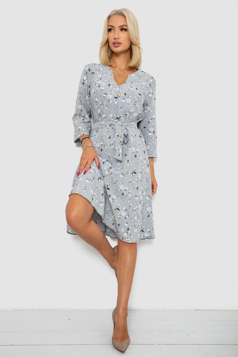 Сукня софт з принтом, колір сірий, 230R0032-5