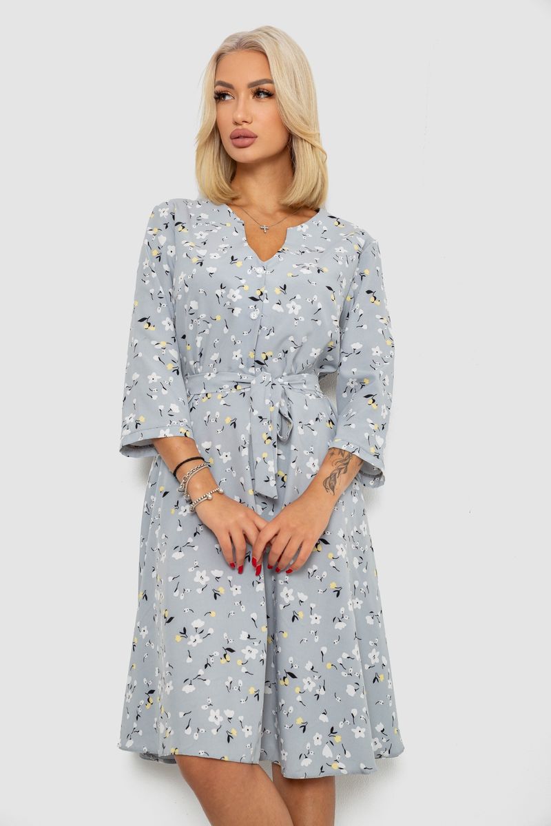 Сукня софт з принтом, колір сірий, 230R0032-5
