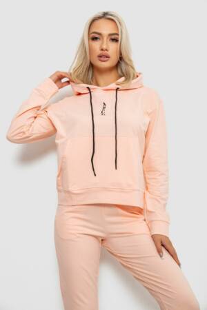 Спортивний костюм жіночий двонитка, колір персиковий, 214R1419-001