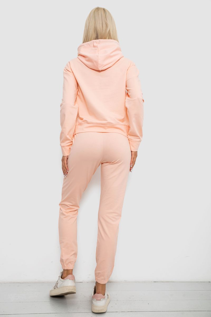 Спортивний костюм жіночий двонитка, колір персиковий, 214R1419-001 - Зображення 4
