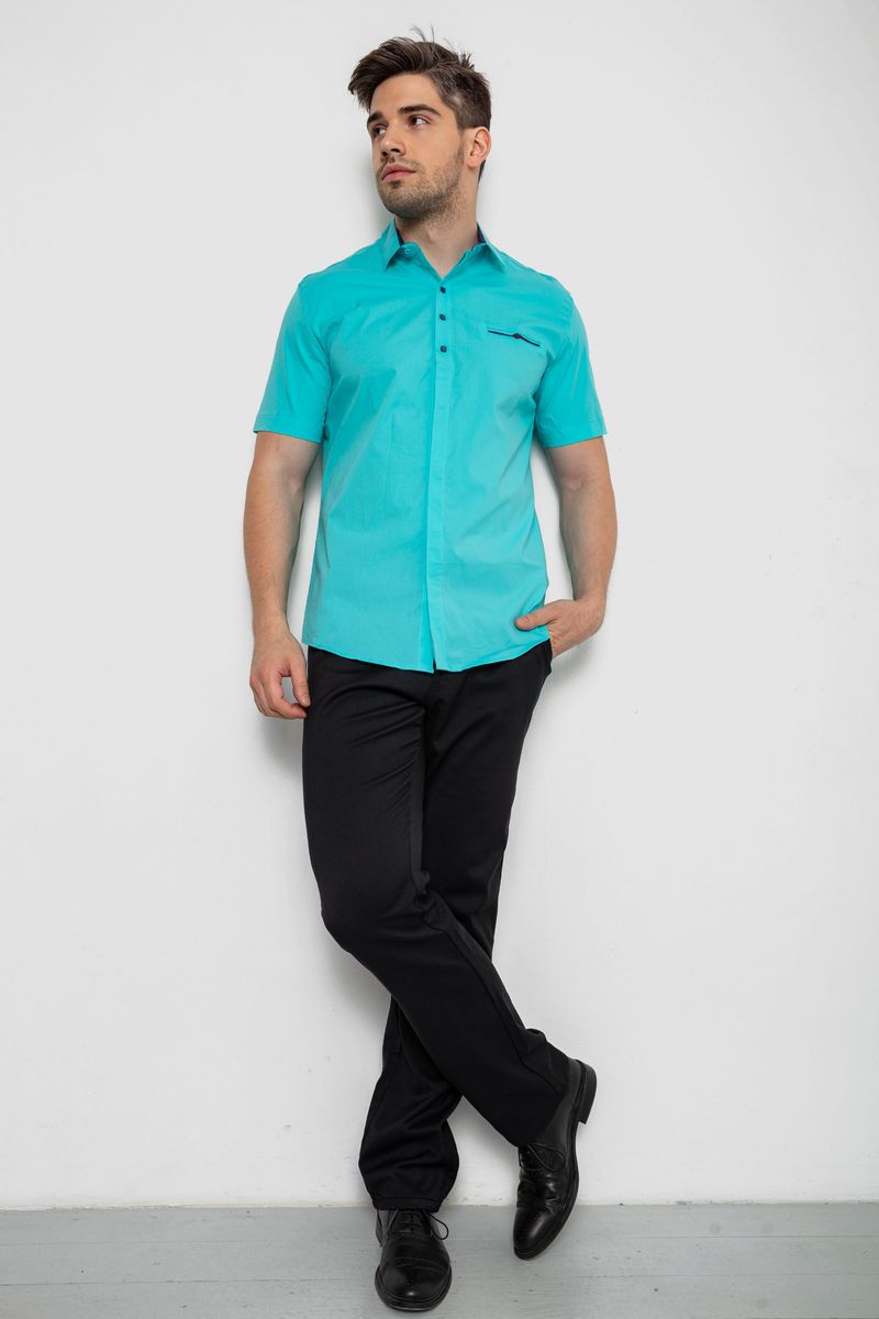 Сорочка чоловіча, колір бірюзовий, 214R7114-2