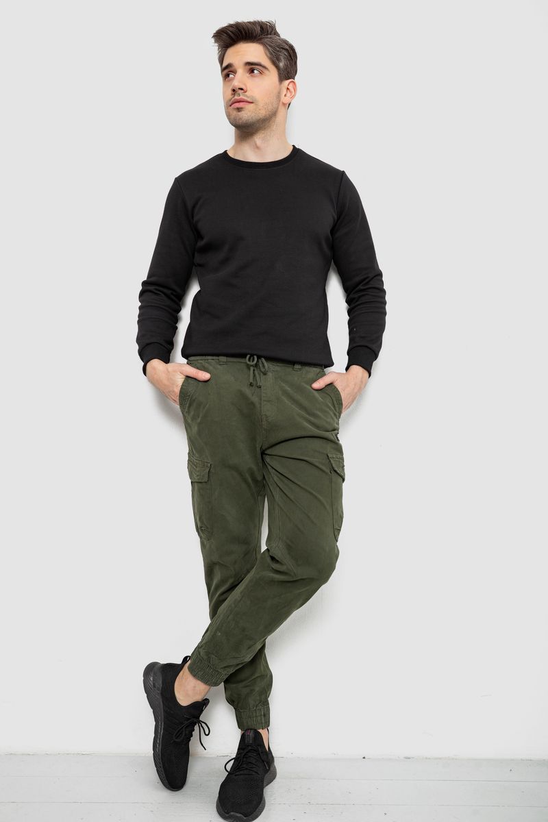 Штани чоловічі однотонні, колір хакі, 244R1693